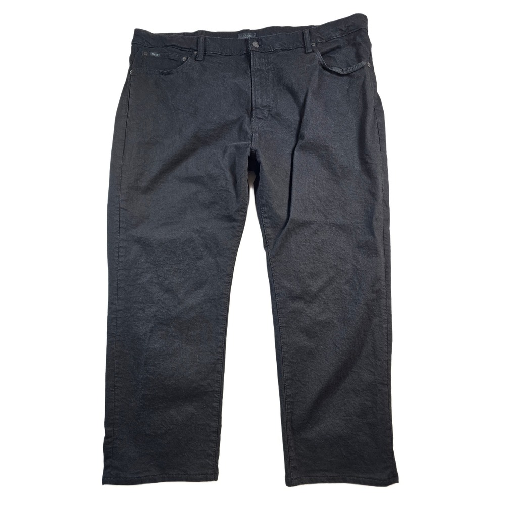 Polo Ralph Lauren Jeans Mens 44x28 Black Cotton Hampton Relaxed Straight Pants